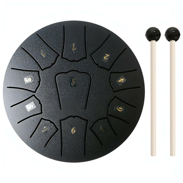 6/3 Inch 11/6 Notes Mini Handpan Drum Finger Picks Percussion Instruments Sound Healing Steel Tongue Drum for Meditation Yoga
